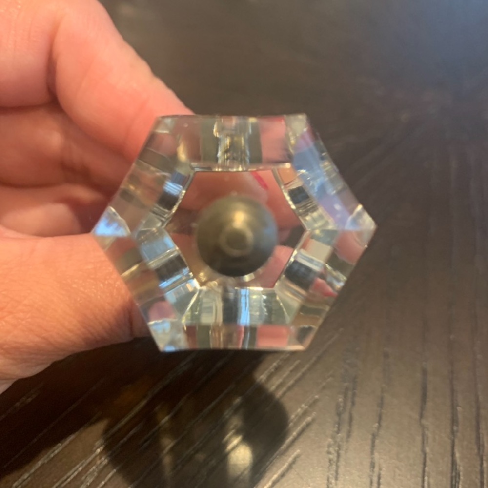NEW - 8 Piece Glass Hexagon Knobs/Pulls, Cabinets